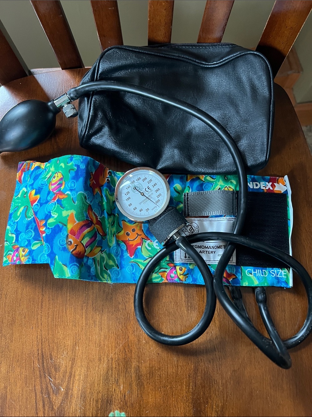 Sphygmomanometer with Child Size Colorful Fish Print Cuff Prestige Medical